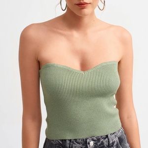 Piral knit bustier crop